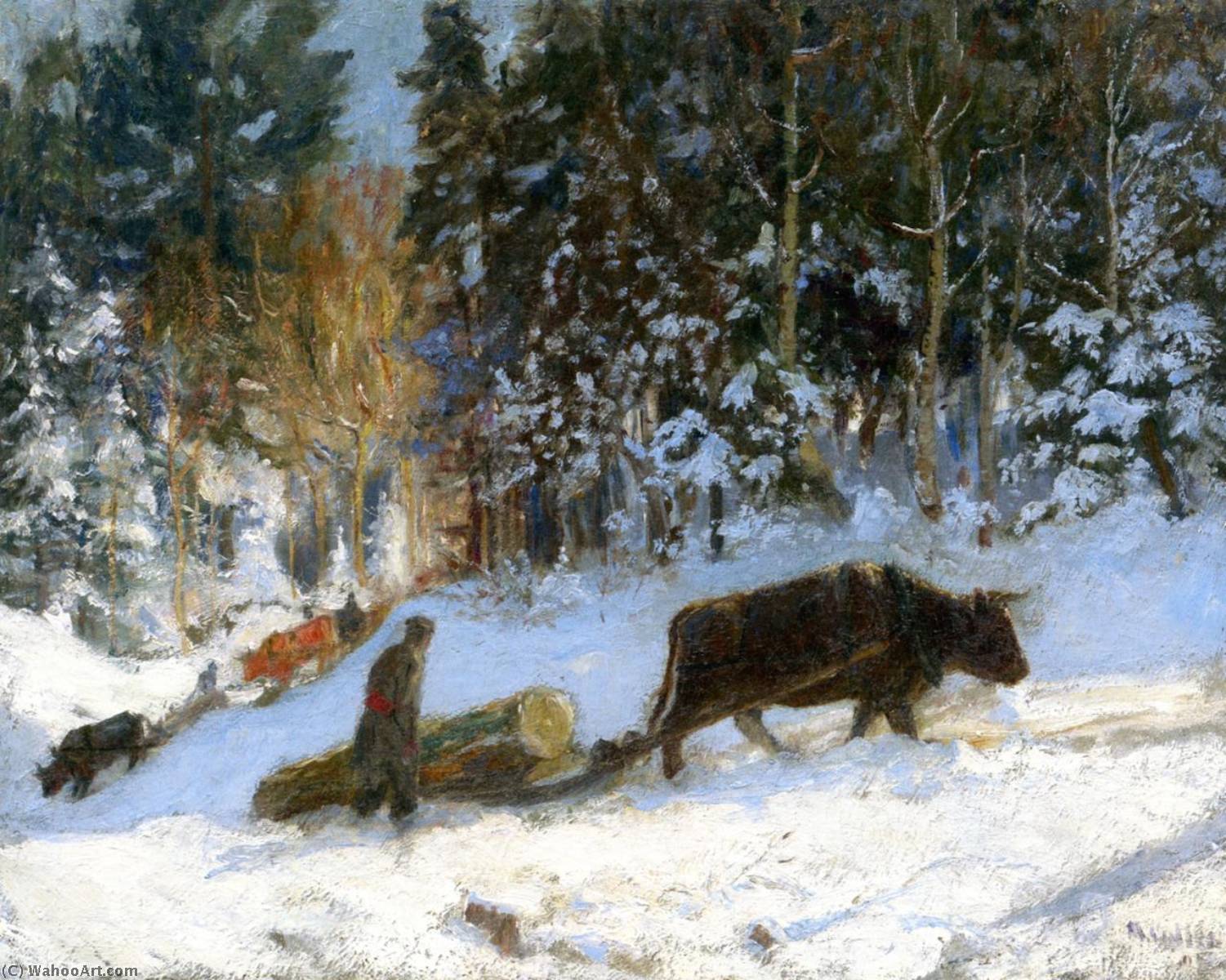 Log Cutters, Winter, Quebec — Maurice Cullen
