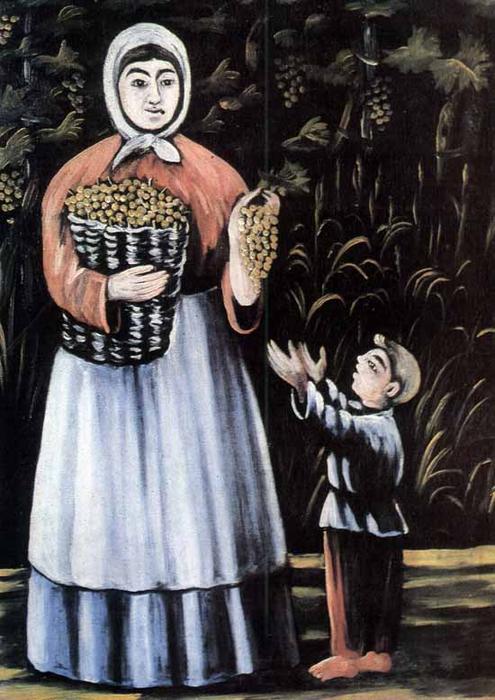 A Peasant Woman With Her Son — Niko Pirosmani