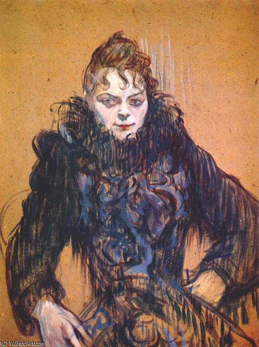Woman With A Black Feather Boa — Henri De Toulouse-lautrec