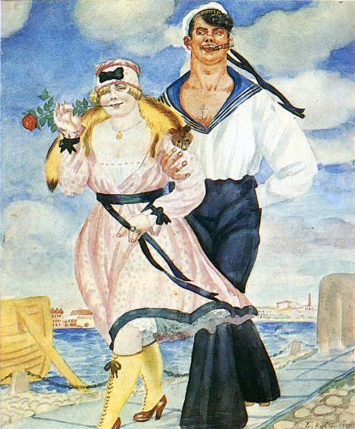 Sailor And His Girl — Boris Mikhailovich Kustodiev