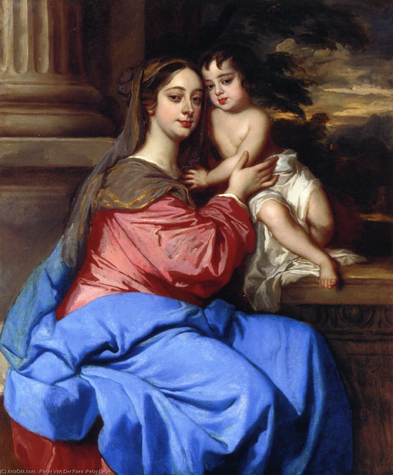 Portrait Of Barbara Villiers, Countess Of Castelmaine, Later Duchess Of Cleveland, With Her Son, Charles Fitzroy, Leter Duke Of Cleveland And Southampson — Pieter Van Der Faes (peter Lely)