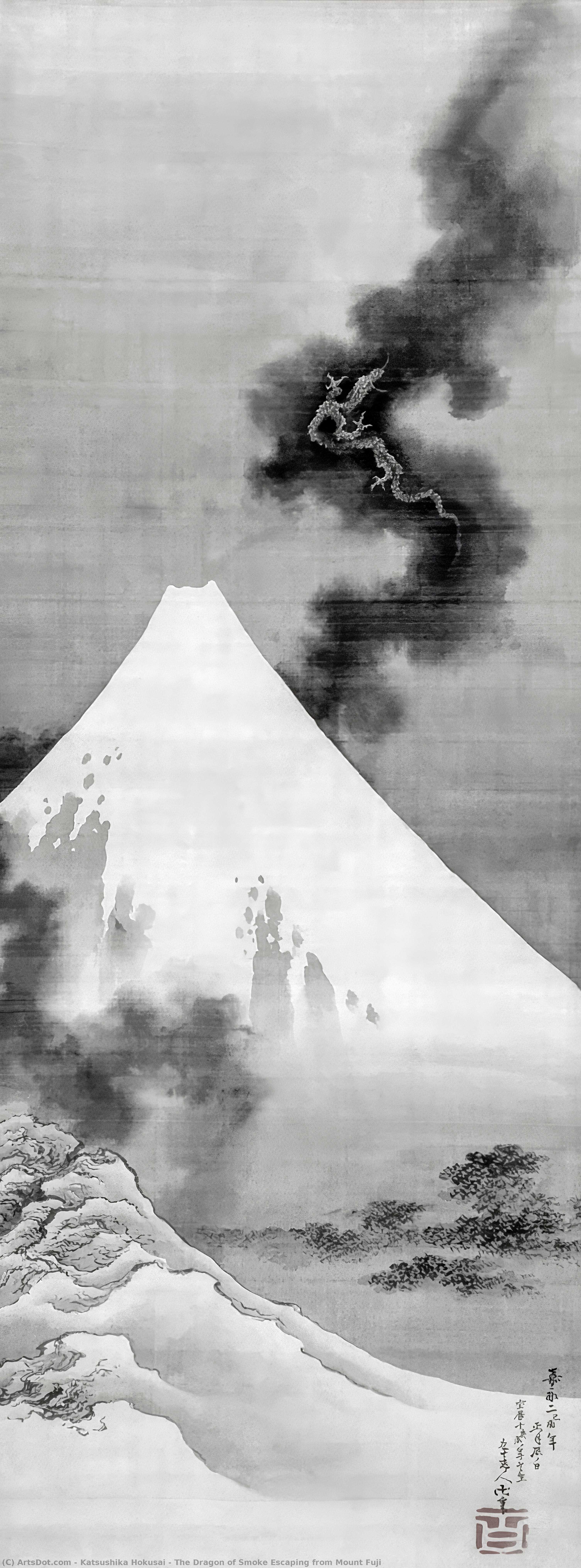 The Dragon Of Smoke Escaping From Mount Fuji — Katsushika Hokusai