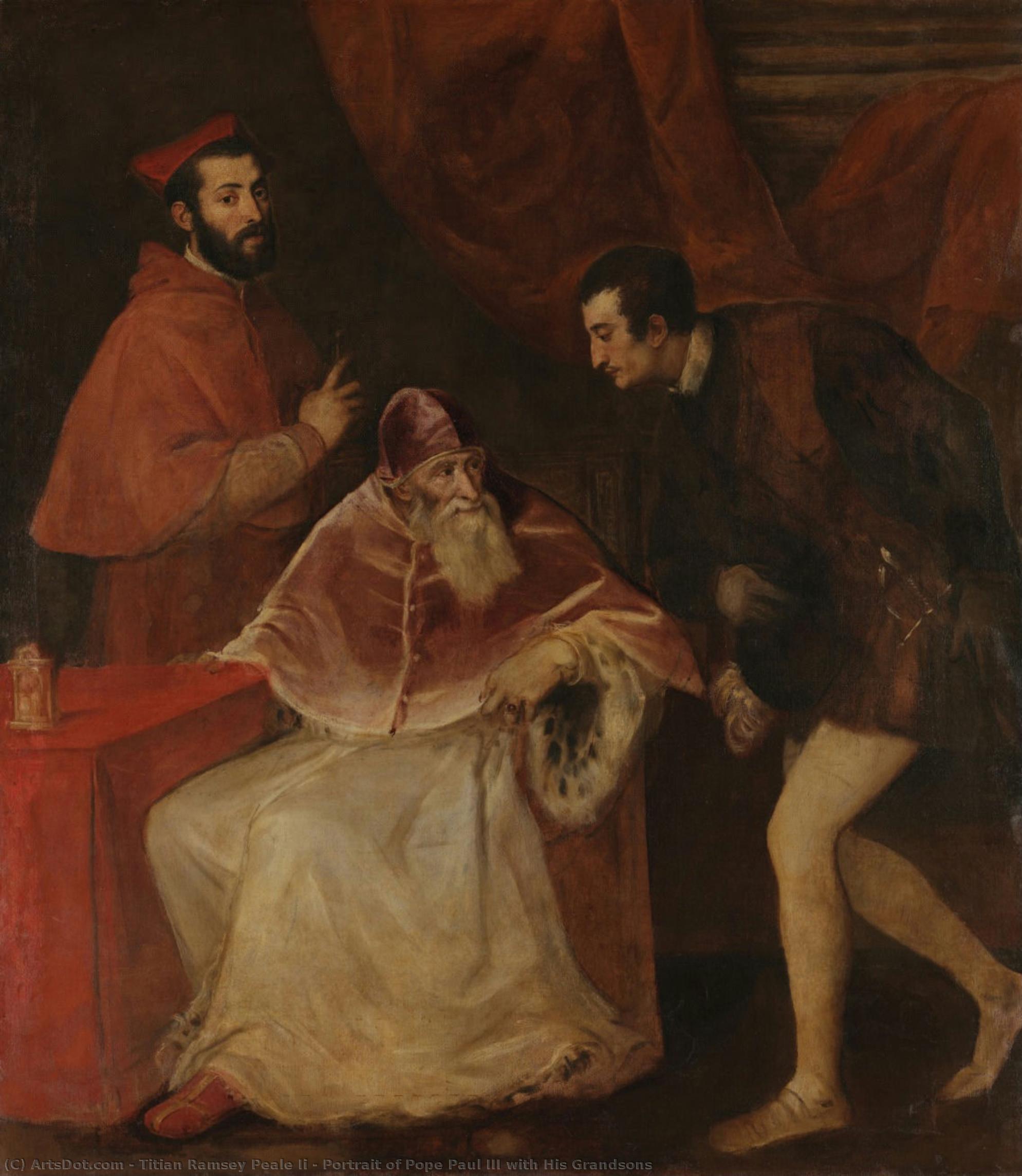 Portrait Des Papst Pauls Iii Mit Seinen Enkeln — Tizian Ramsay Peale Ii