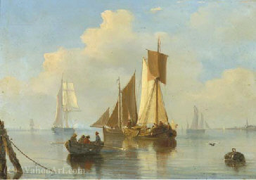 Shipping On A Calm — Everhardus Koster
