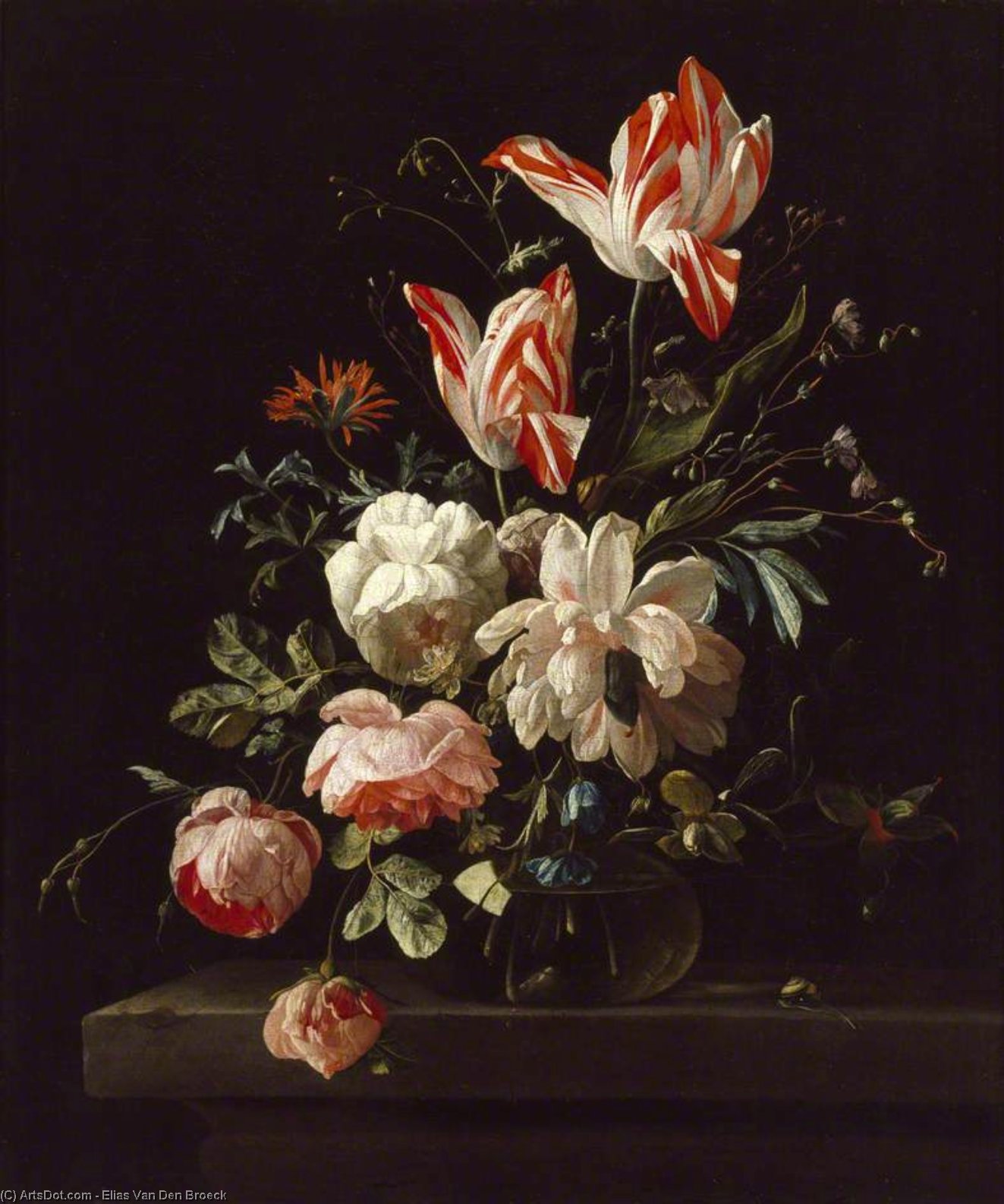 A Vase Of Flowers — Elias Van Den Broeck