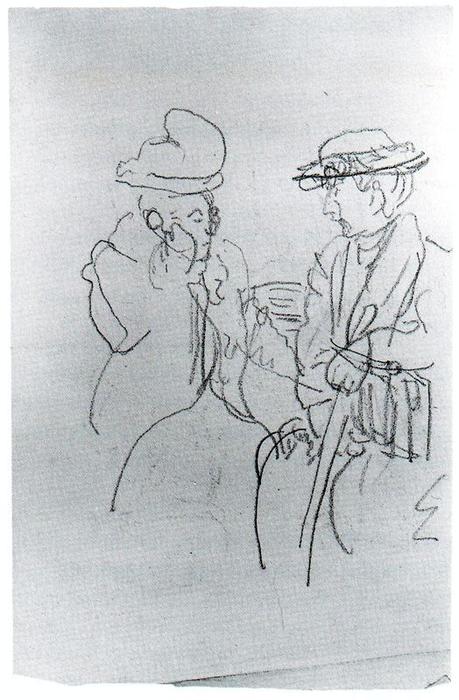 Sketch Of Two Women Talking — Gwen John