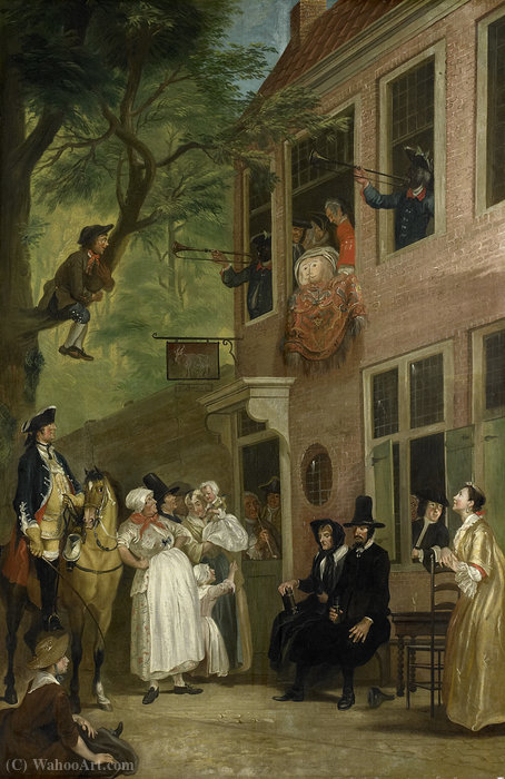 The Ambassador Of The Rascals Exposes Himself From The Window Of 't Bokki Tavern In The Haarlemmerhout — Cornelis Troost