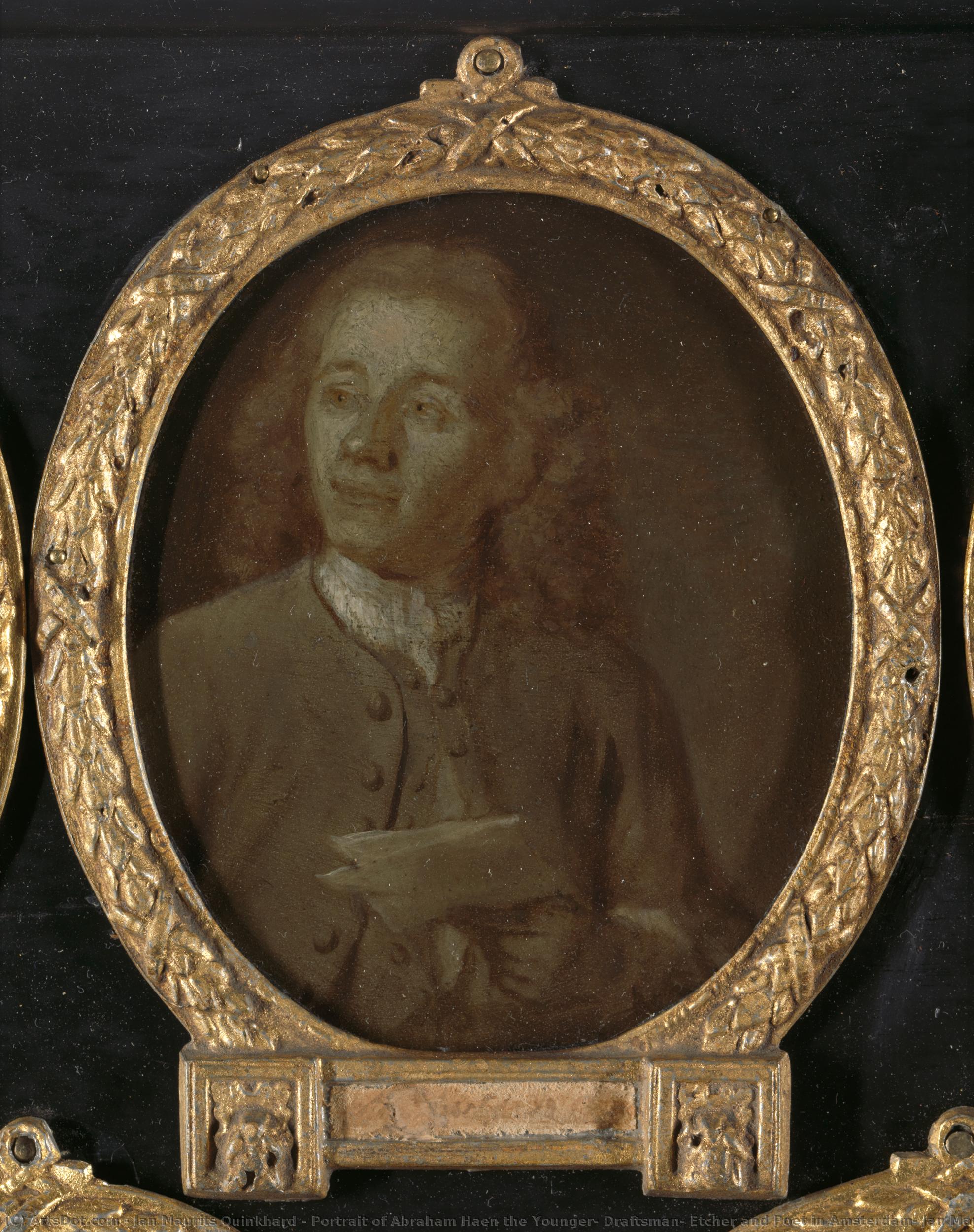 Portrait Of Abraham Haen The Younger, Draftsman, Etcher And Poet In Amsterdam, Jan Maurits Quinkhard, 1732 - 1771 — Jan Maurits Quinkhard