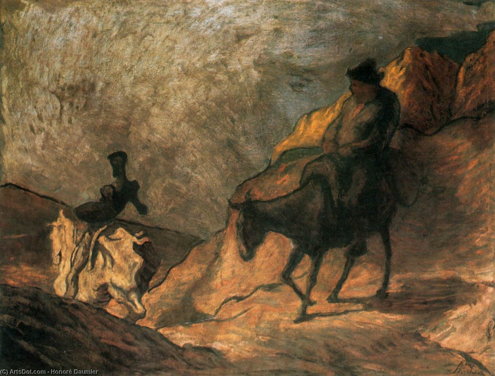 Don Quixote And Sancho Panza — Honoré Daumier