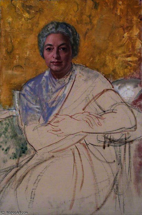 Unfinished Portrait Vijayalakshmi Pandit — Dame Laura Knight