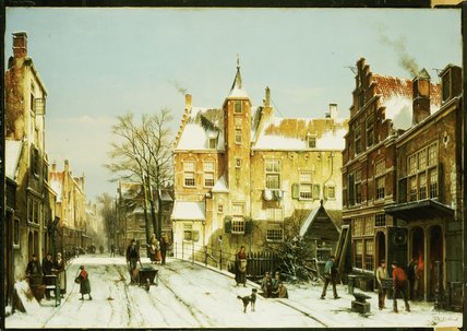 A Dutch Village In Winter — Willem Koekkoek