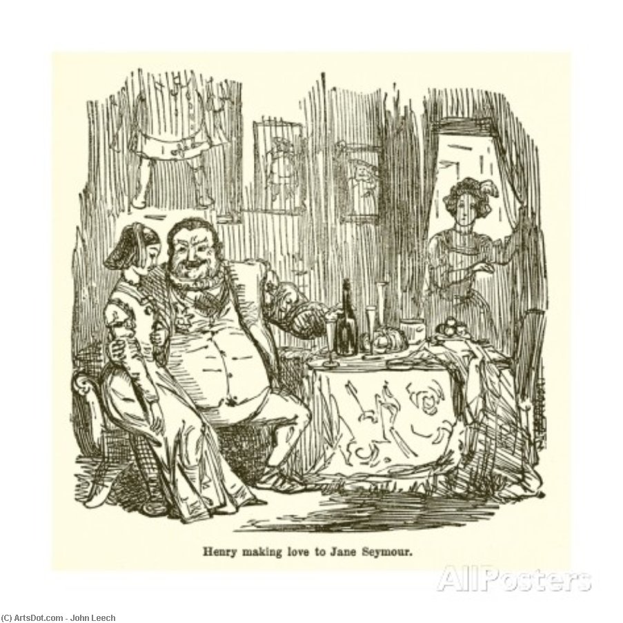 Henry Making Love To Jane Seymour — John Leech