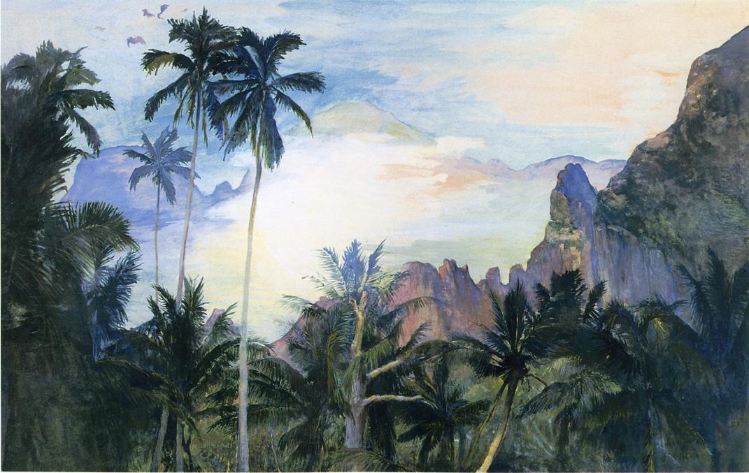 The End Of Cook's Bay, Island Of Moorea, Society Islands. 1891, Dawn — John La Farge