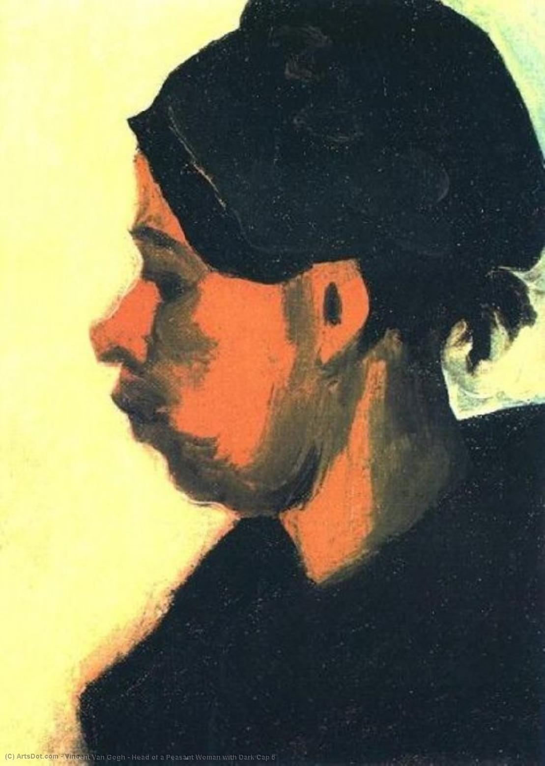 Cabeza De Una Campesina Con Gorra Oscura 5 — Vincent Willem Van Gogh