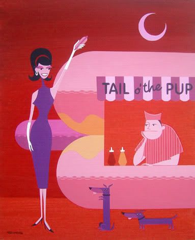 San Vicente Dog Walk ( Nigth) — Josh Agle (shag)