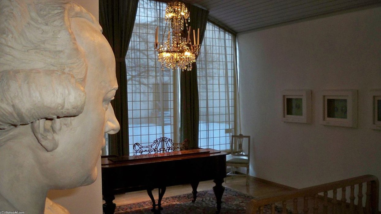 The Painter's Bust Seemingly Viewing A Shady Angle Of Room — Peter Adolf Hall