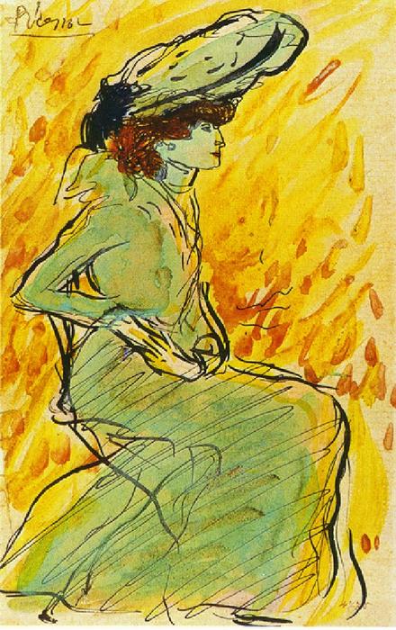 Seated Woman In Green — Pablo Picasso