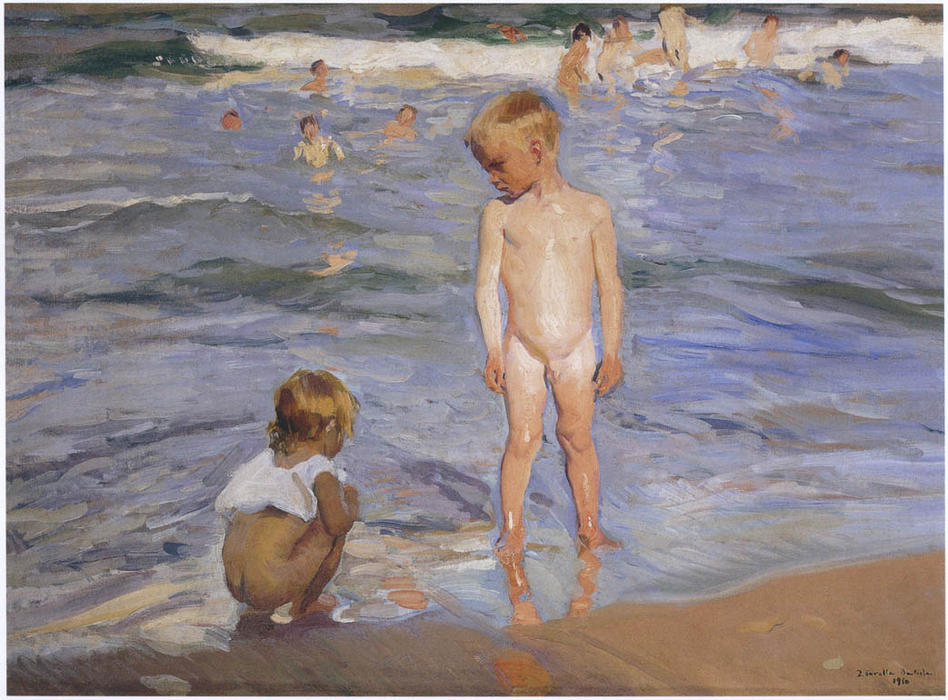 Children Bathing In The Afternoon Sun — Joaquín Sorolla Y Bastida