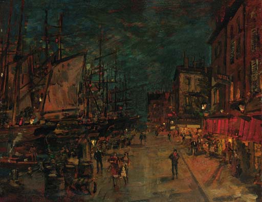 French Harbour-front By Night — Konstantin Alexeievitch Korovin