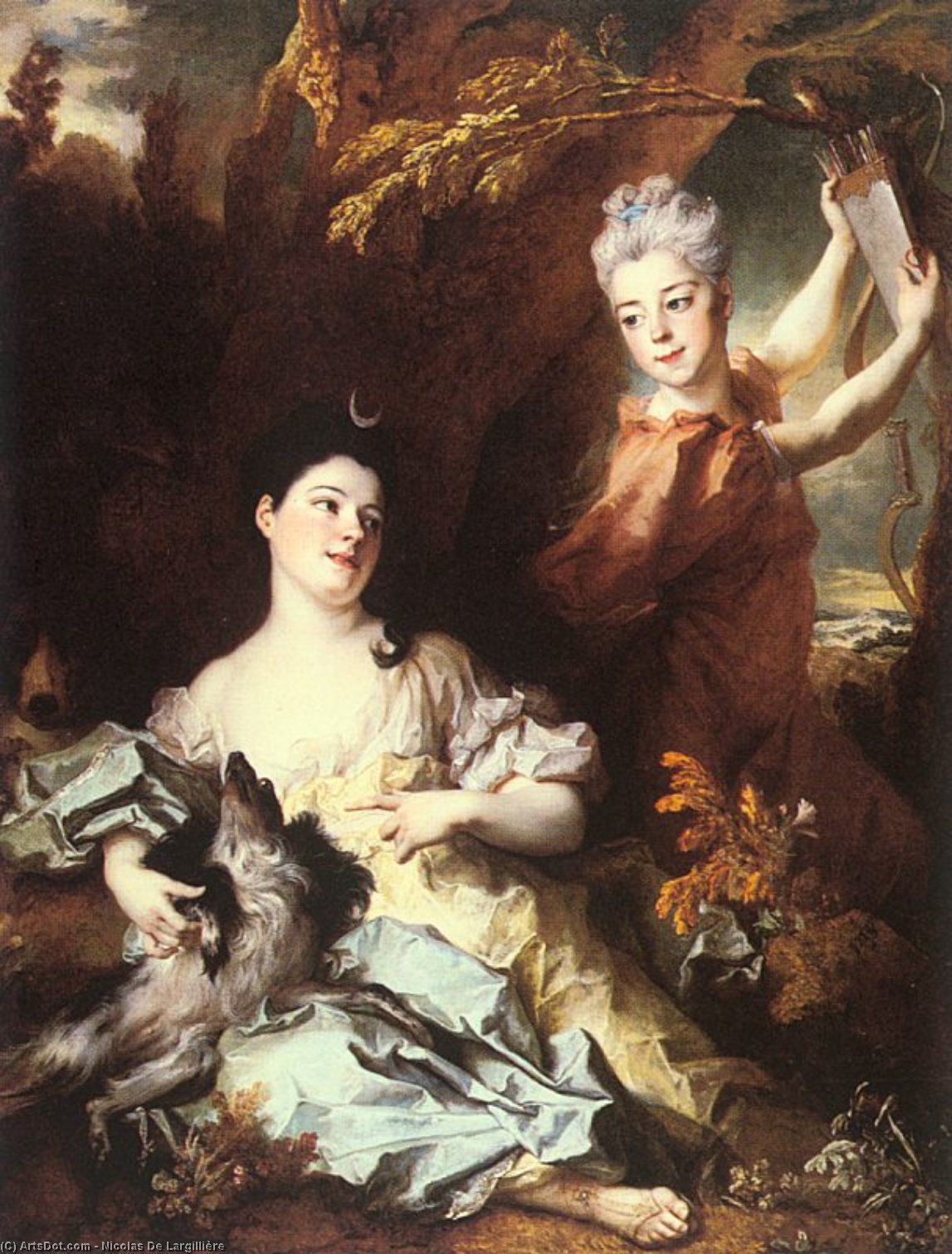 The Countess Of Montsoreau And Her Sister As Diana And An Attendant — Nicolas De Largillière