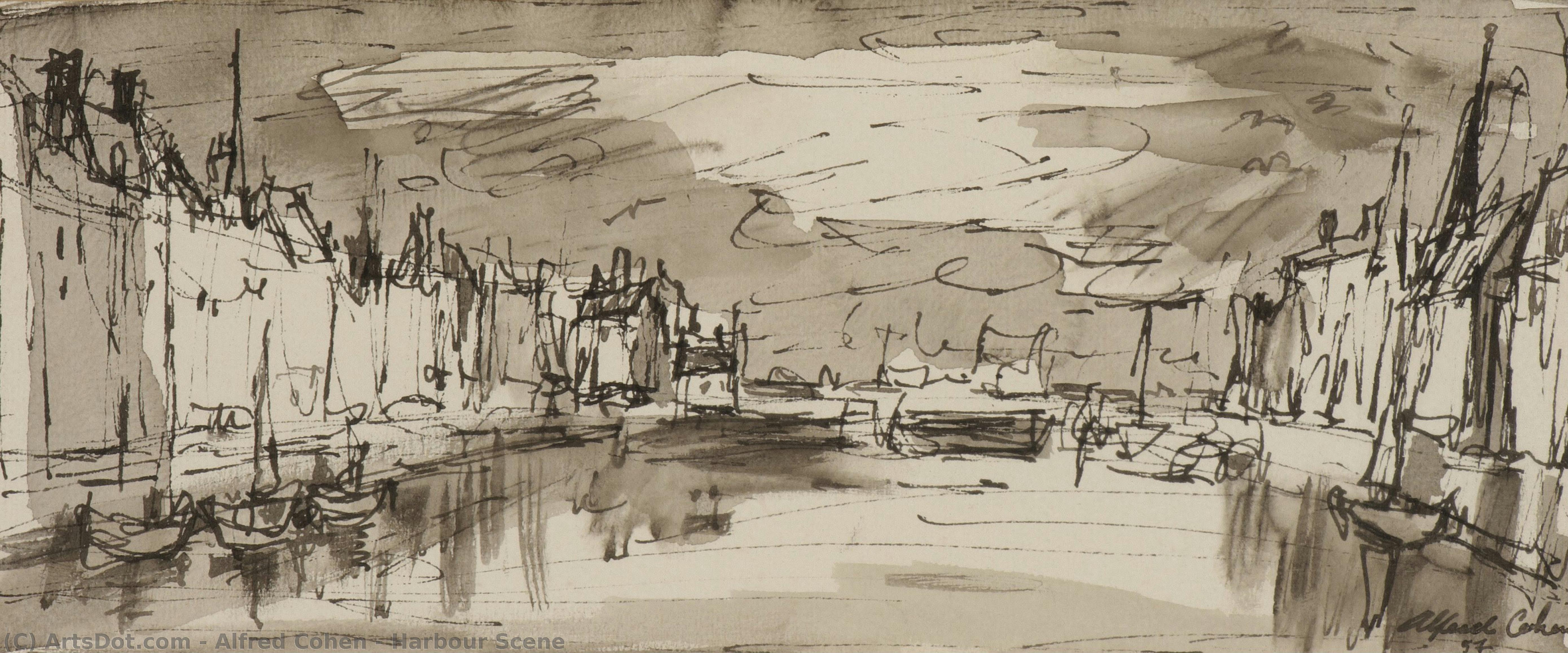 Harbour Scene — Alfred Cohen