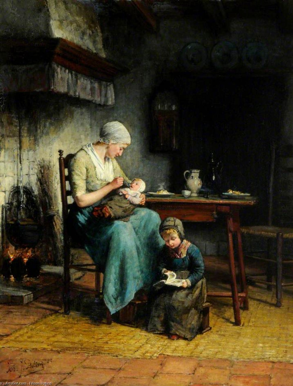Mother And Child — Filippo Palizzi