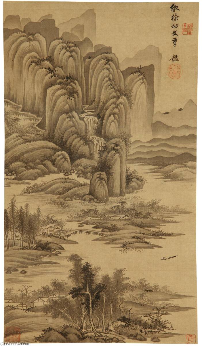 Landscape In The Style Of Xu Ben (1335 1393) — Wang Jian
