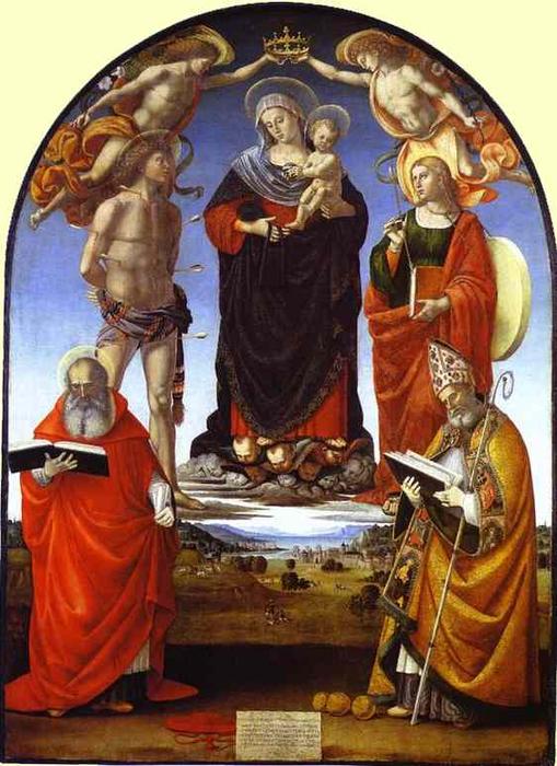 The Virgin And Child Among Angels And Saints — Luca Signorelli