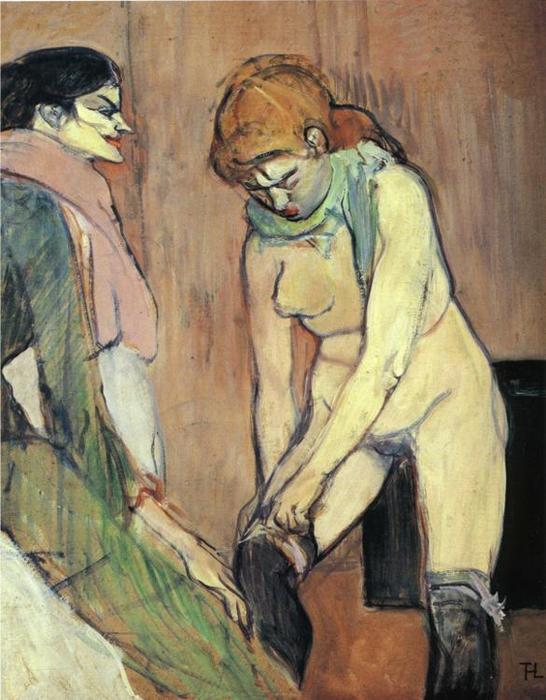 Woman Putting On Her Stocking — Henri De Toulouse-lautrec