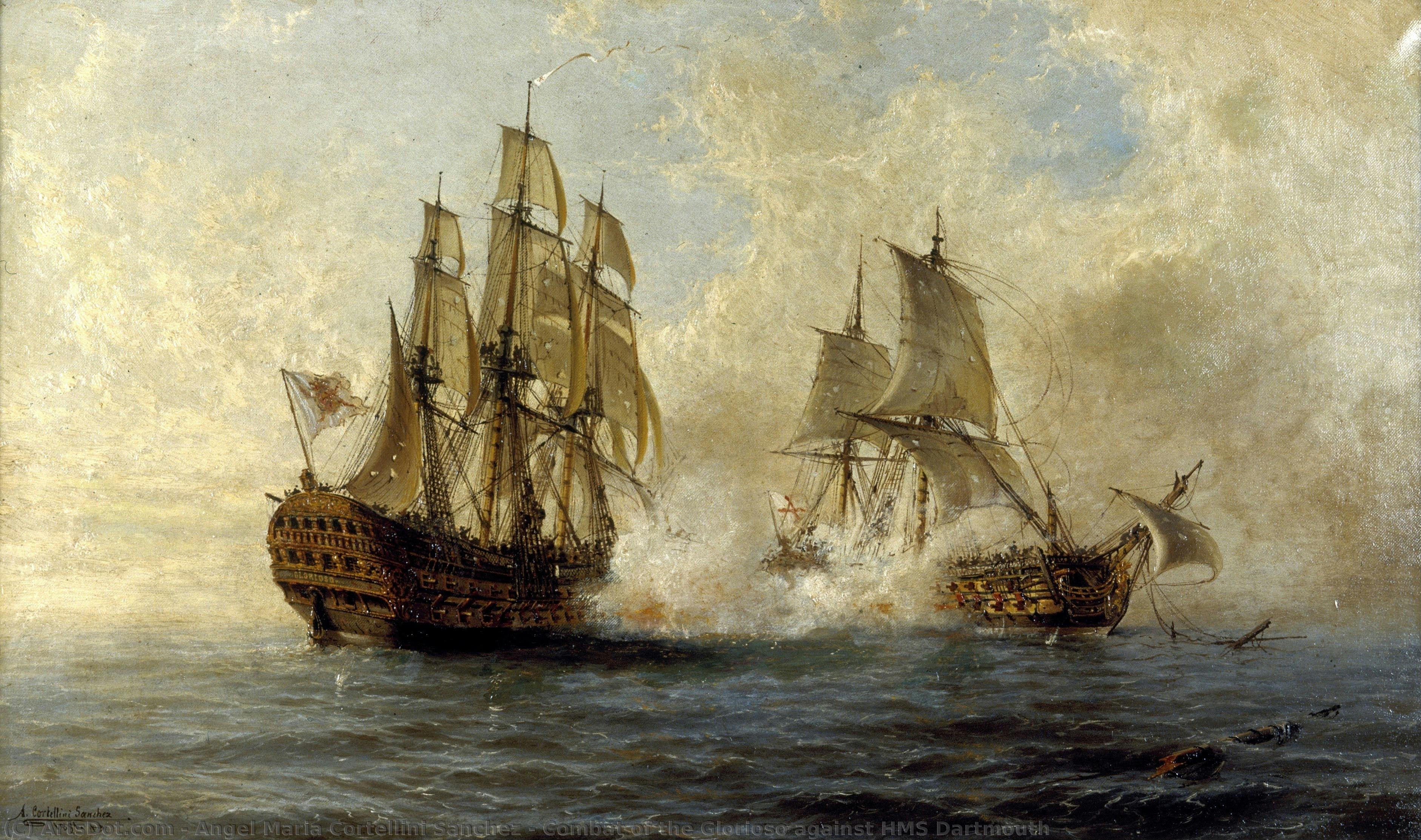 Combat Of The Glorioso Against Hms Dartmouth — Angel Maria Cortellini Sanchez