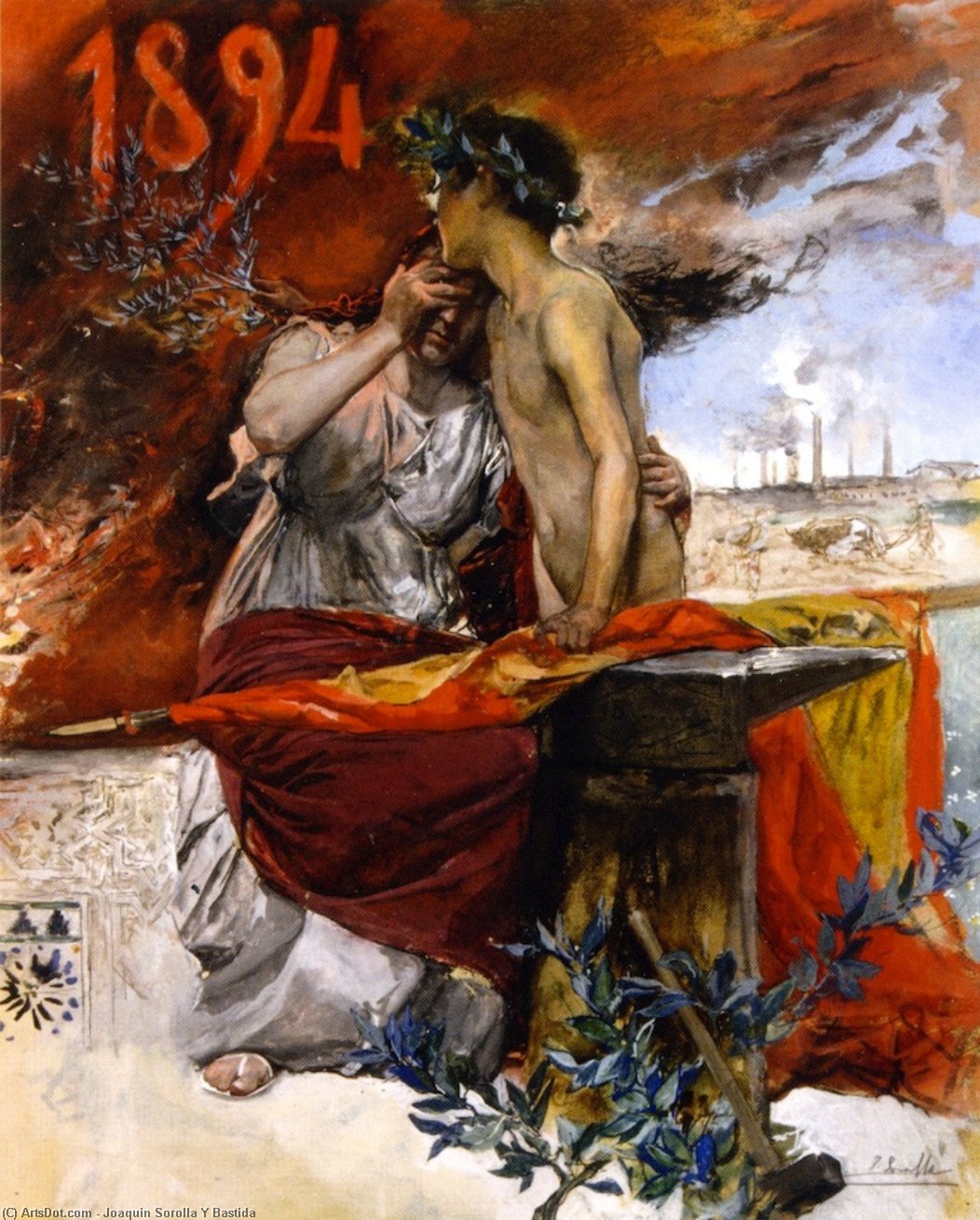 Plakat Für Die Agro-industrielle Ausstellung Von 1894 — Joaquín Sorolla Y Bastida