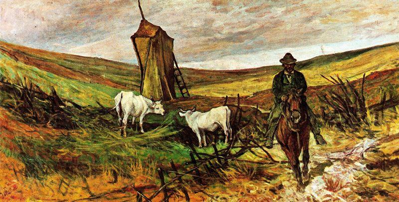 Cowboy And Two Cows — Giovanni Fattori