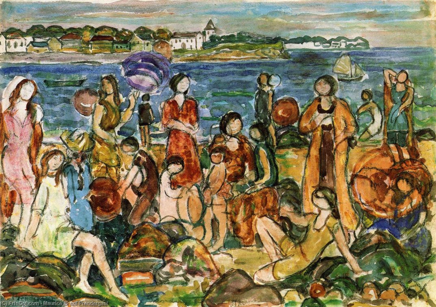Bathers, New England — Maurice Brazil Prendergast