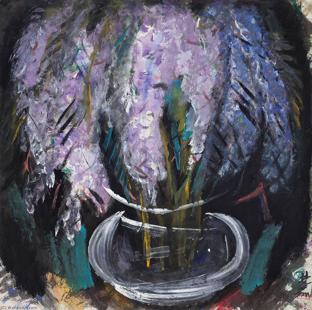 Wisteria In A Vase — Lin Fengmian Flying Geese Over The Lotus Pond