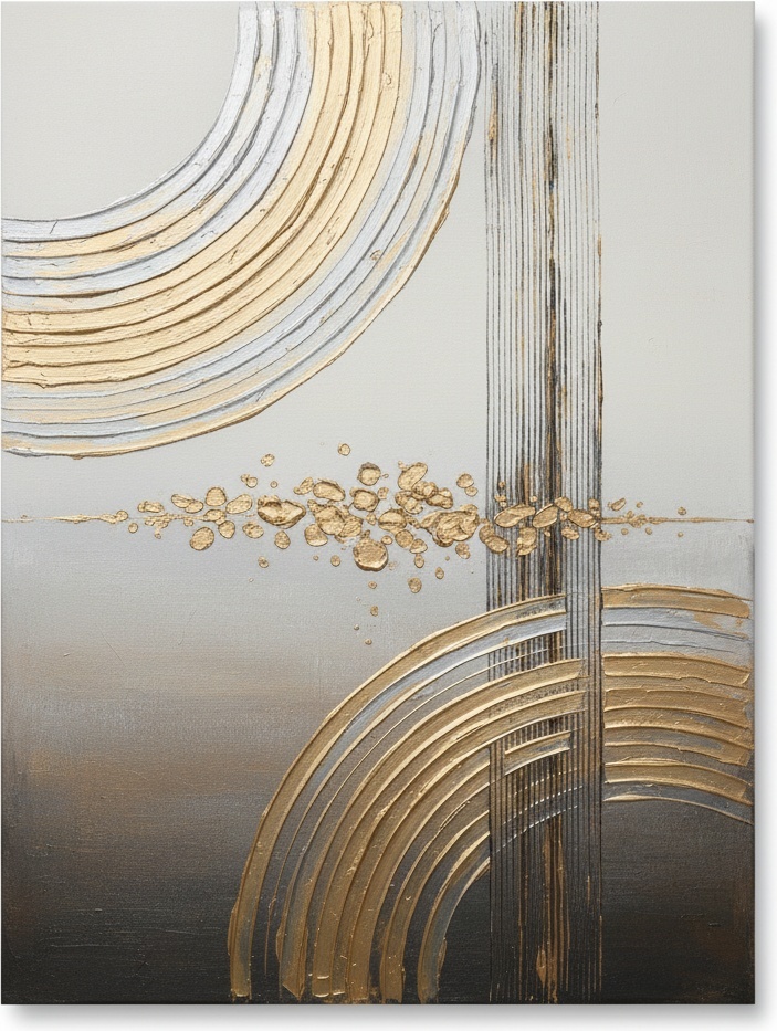 Celestial Orbit In Gilded Fragments: A Monumental Study Of Metallic Motion — David Moreau