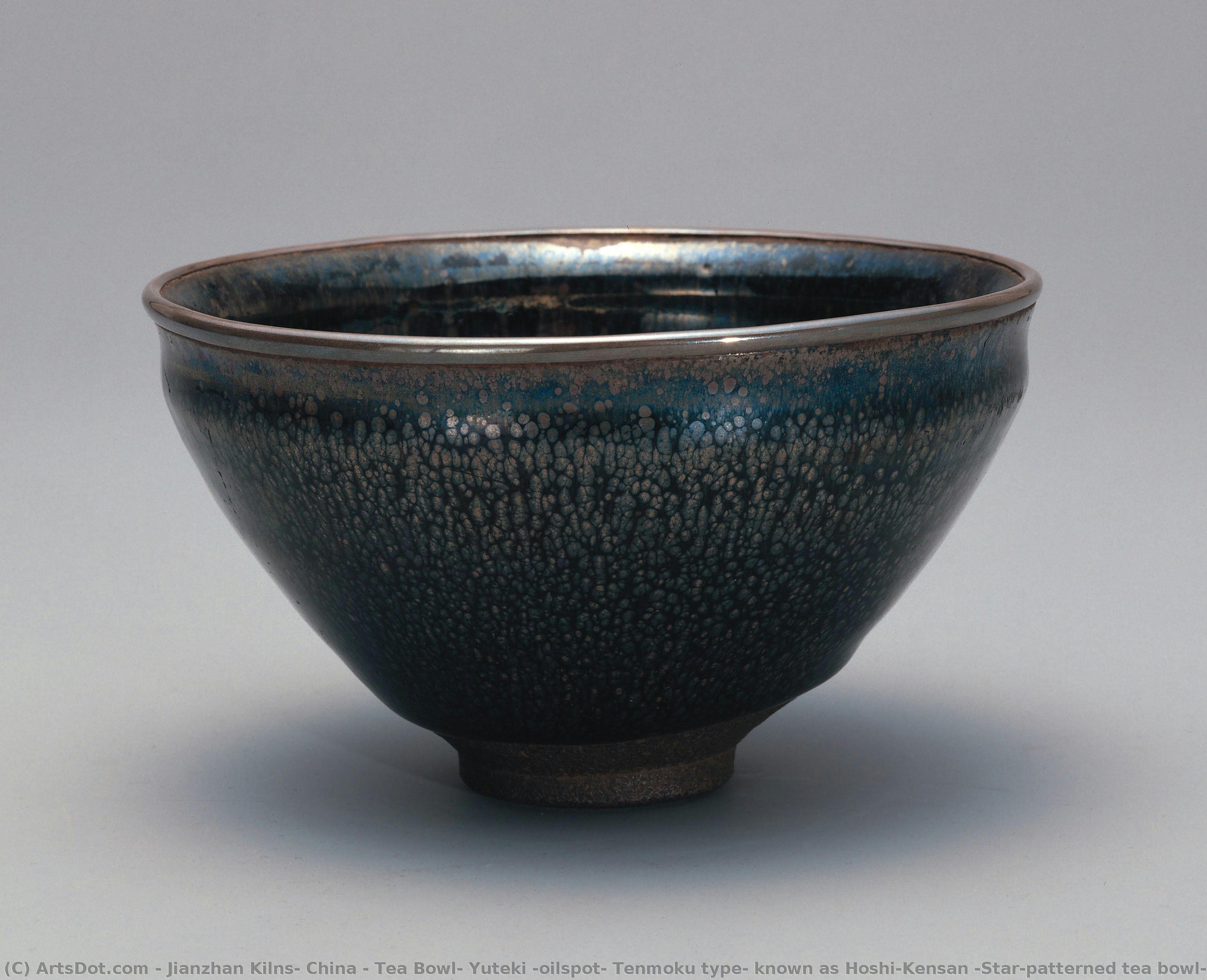 Tea Bowl, Yuteki (oilspot) Tenmoku Type, Known As Hoshi-kensan (star-patterned Tea Bowl) — Jianzhan Kilns, China