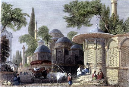 Fountain And Mosque Of Chahzade — William Henry Bartlett