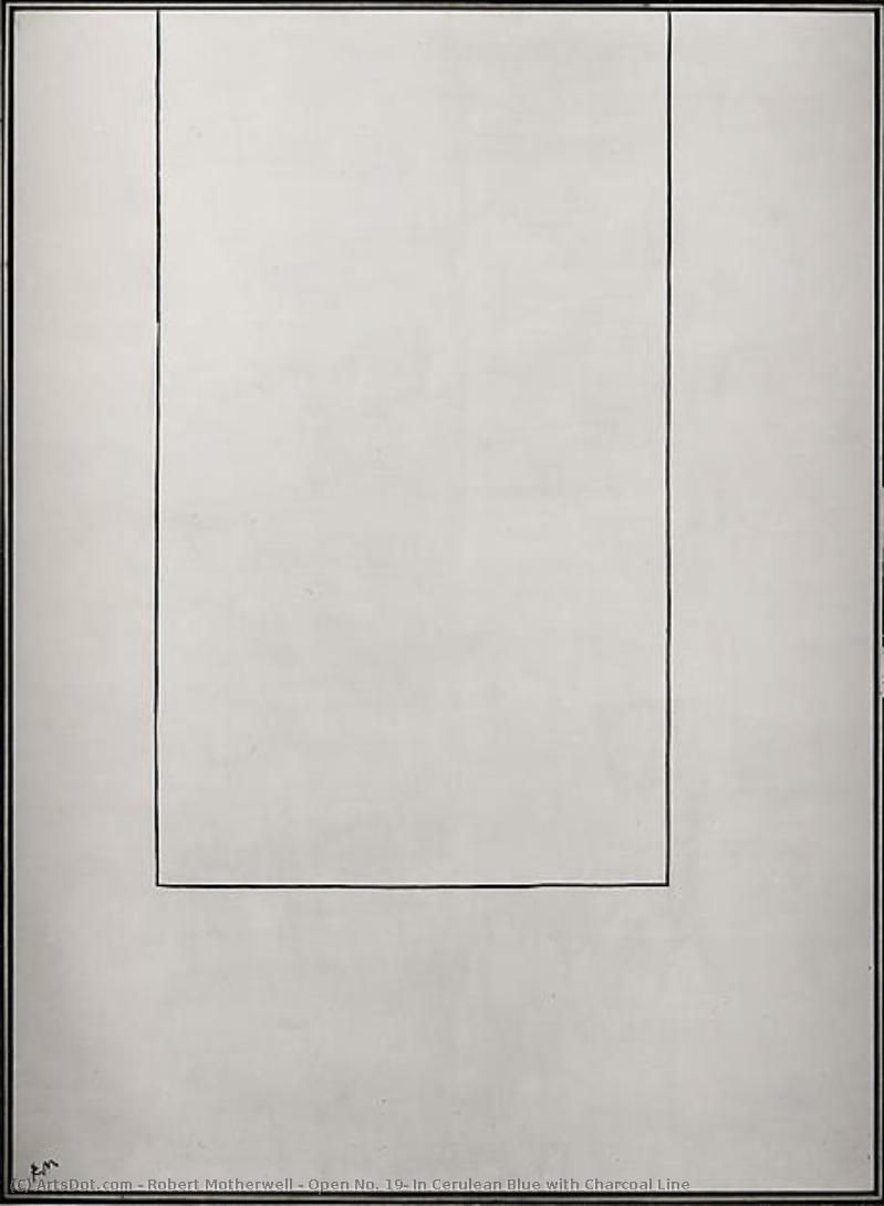 Open No. 19: In Cerulean Blue With Charcoal Line — Robert Motherwell