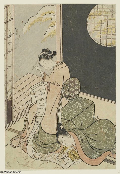 Couple At A Kotatsu Reading A Letter — Suzuki Harunobu