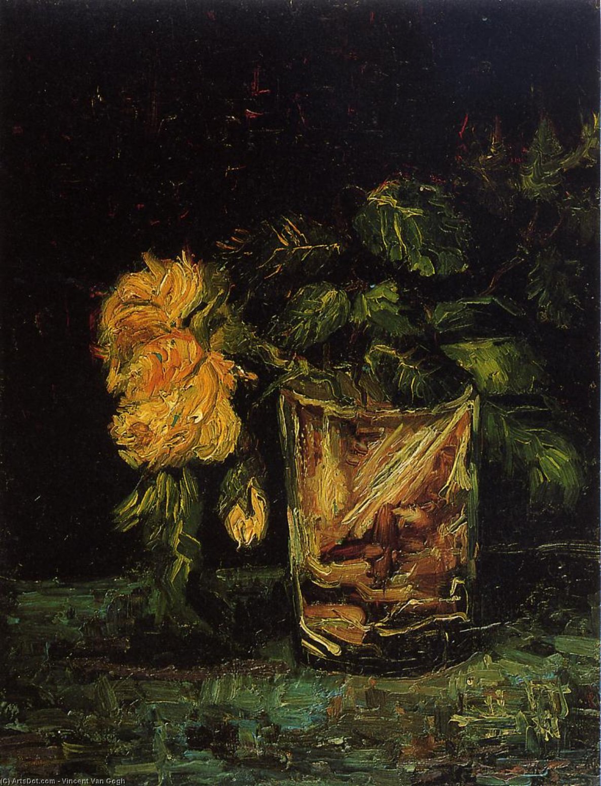 Glass With Roses — Vincent Willem Van Gogh