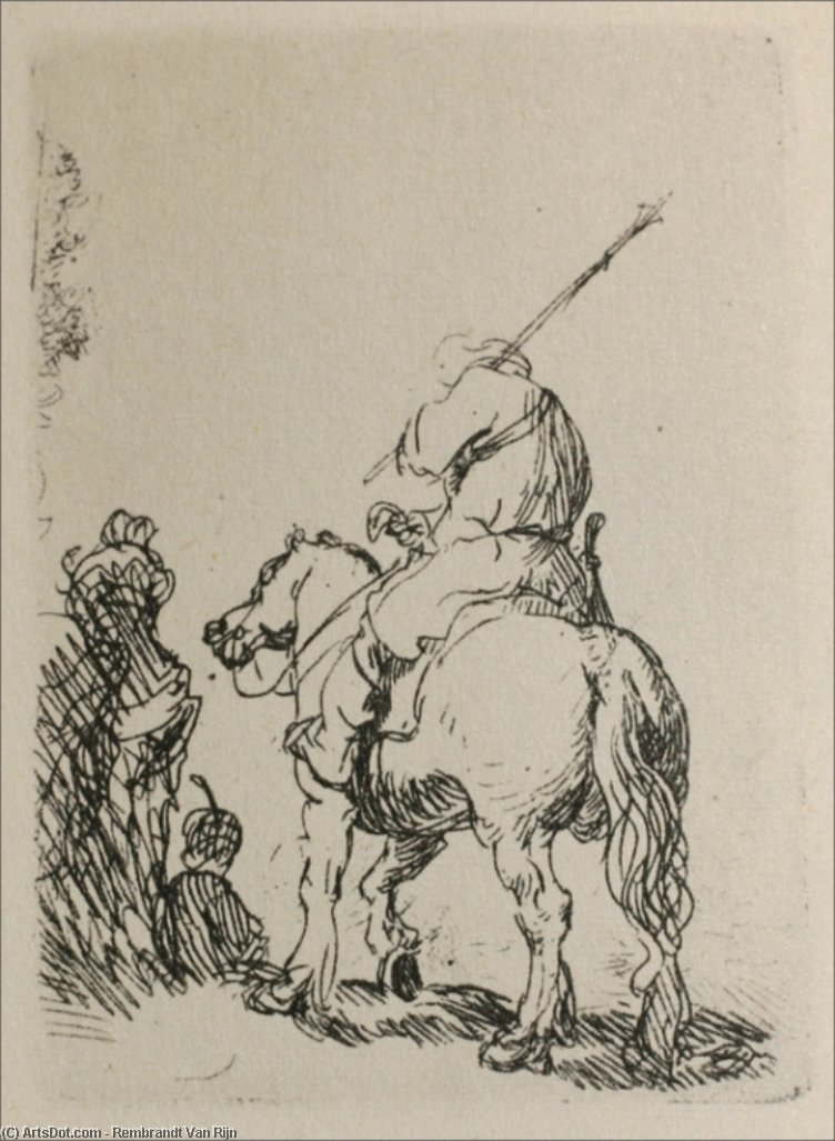 Un Hombre Sobre Caballo — Rembrandt Van Rijn