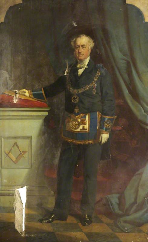 James Henry Legge (1804–1883), 3rd Baron Sherborne In Masonic Robes — Edwin Williams