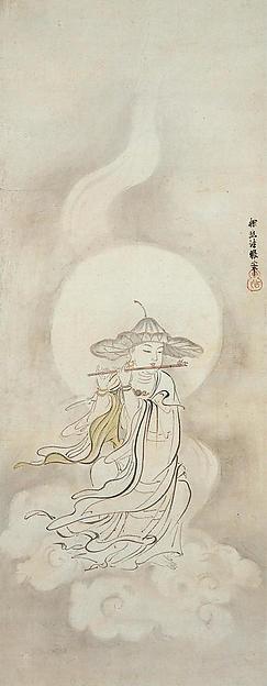 笛吹地蔵図 Jizō Bosatsu Playing A Flute — Kano Tan'yū