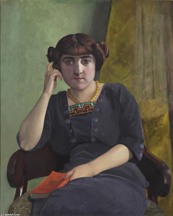 Portrait De Jeune Femme En Robe De Velour — フェリックス・ヴァロットン