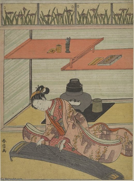 Girl Playing Koto — Suzuki Harunobu