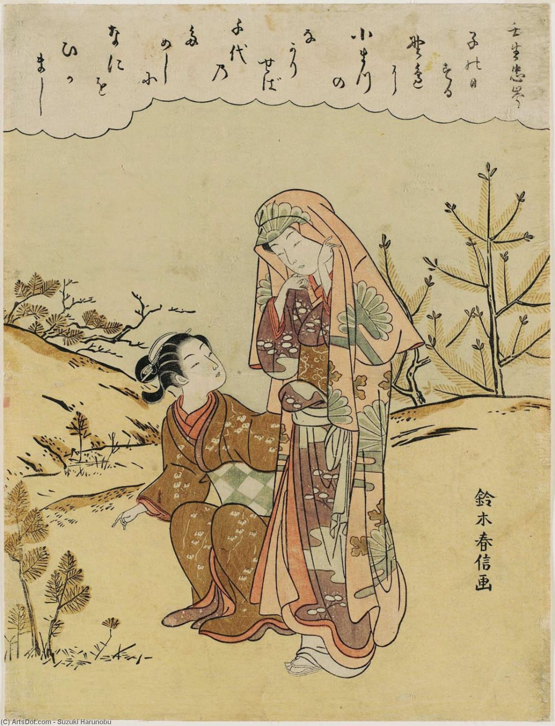 Poem By Mibu No Tadamine — Suzuki Harunobu