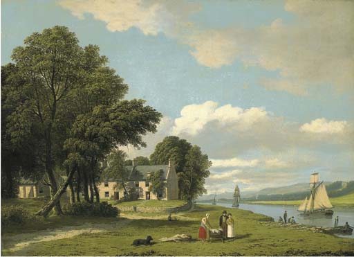 The Clyde At Govan, With Figures And A Boat In The Foreground — John Knox