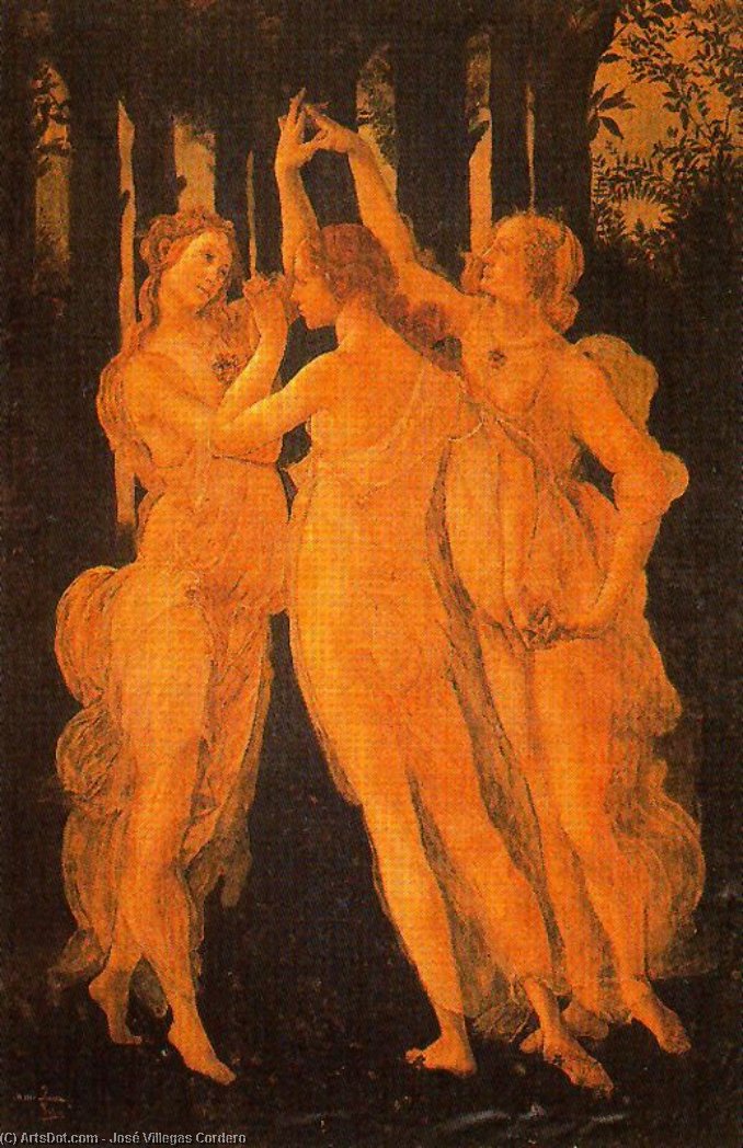 The Three Graces. Copies Of Fragments Of The Allegory Of Spring. — José Villegas Cordero