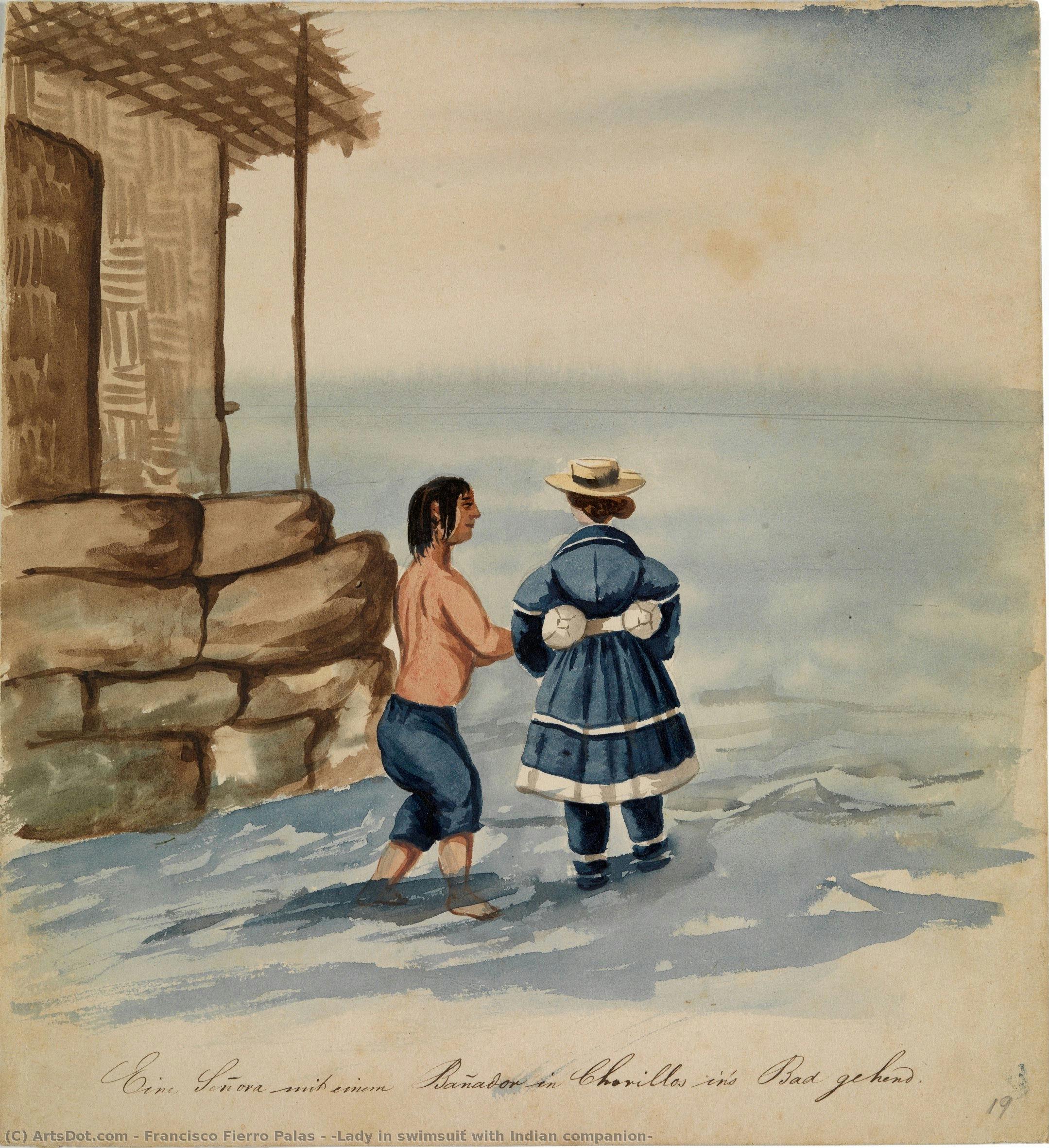 [lady In Swimsuit With Indian Companion] — Francisco Fierro Palas