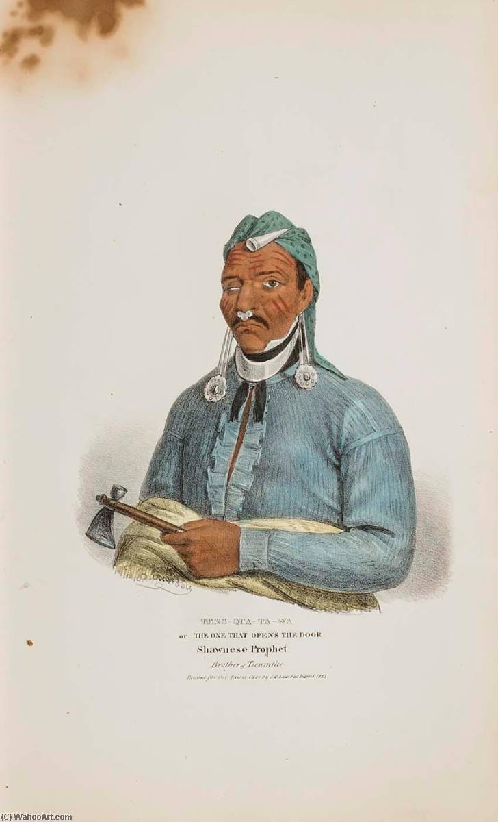 Tens Qua Ta Wa Or The One Who Opens The Door Shawnese Prophet (brother Of Tecumthe), From The Aboriginal Portfolio — James Otto Lewis